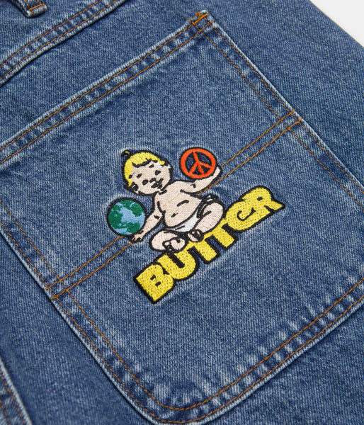 Butter Goods World Peace Denim Jeans Washed Indigo Flatspot