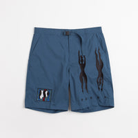 by Parra Zebra Striped P Shorts - Teal thumbnail
