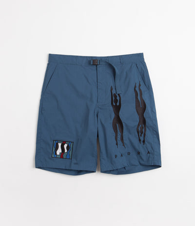 by Parra Zebra Striped P Shorts - Teal