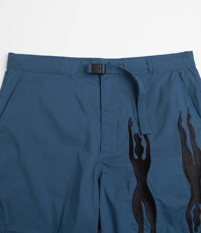 by Parra Zebra Striped P Shorts - Teal