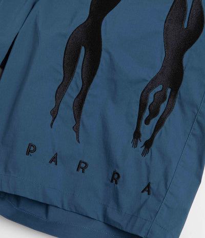 by Parra Zebra Striped P Shorts - Teal