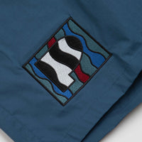 by Parra Zebra Striped P Shorts - Teal thumbnail