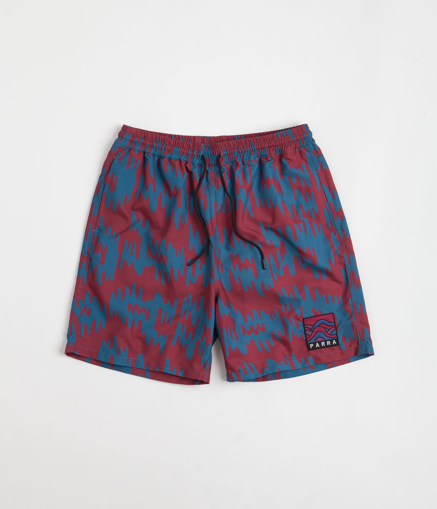 by Parra Tremor Pattern Swim Shorts - Deep Red