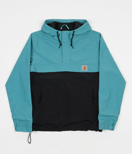 Carhartt Nimbus Two Tone Pullover Jacket Soft Teal Black Flatspot