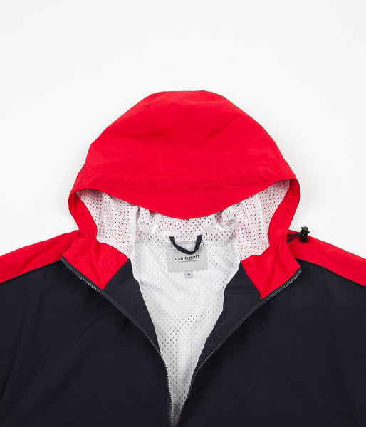 Carhartt Terrace Pullover Jacket Dark Navy Cardinal White Flatspot