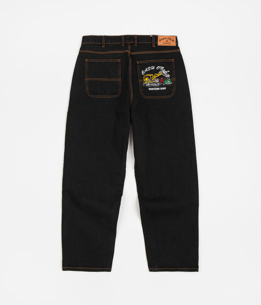 パンツ CASH ONLY BAGGY DENIMJEANS WASHED BLACK Cash Only Logo Baggy Denim Jeans - Washed Black – Pass~Port
