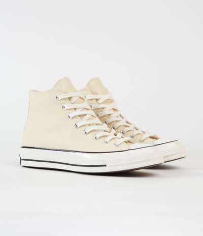 Converse CTAS 70's Hi No Waste Canvas Shoes in Lemon Drop and Egret / Black