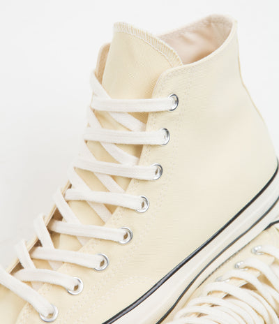 Converse CTAS 70's Hi No Waste Canvas Shoes in Lemon Drop and Egret / Black