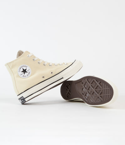 Converse CTAS 70's Hi No Waste Canvas Shoes in Lemon Drop and Egret / Black