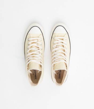 Converse CTAS 70's Hi No Waste Canvas Shoes in Lemon Drop and Egret / Black