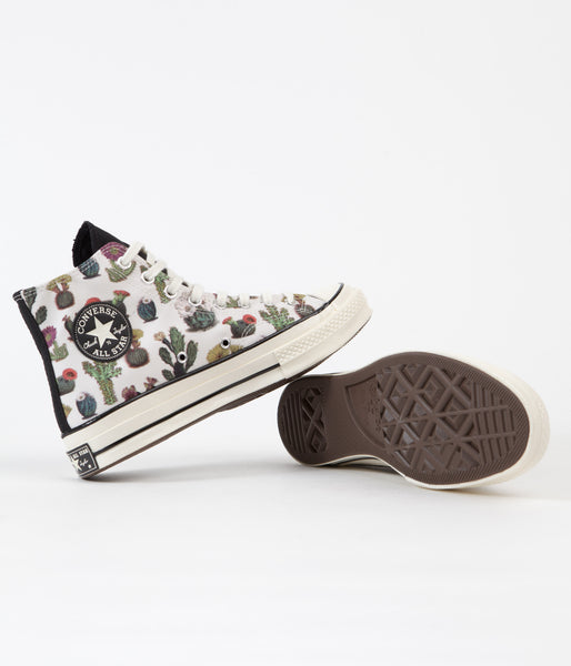 converse succulent print Converse CTAS 70's Hi Succulent Print Shoes - Egret / Black / Egret