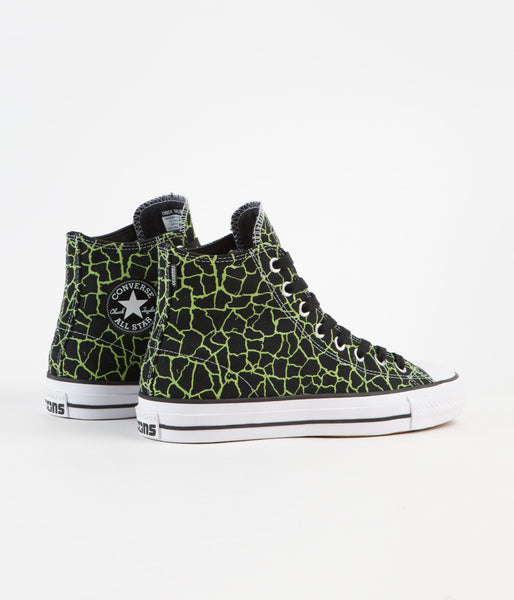 Black and lime green converse sales