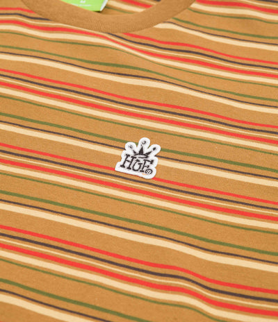 HUF Crown Stripe Knit T-Shirt in Burnt Orange