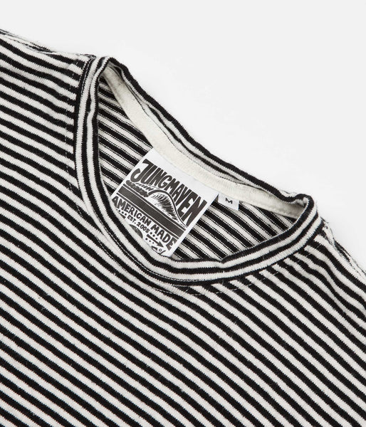 Jungmaven Yarn Dyed Hemp TShirt Black Stripe Flatspot