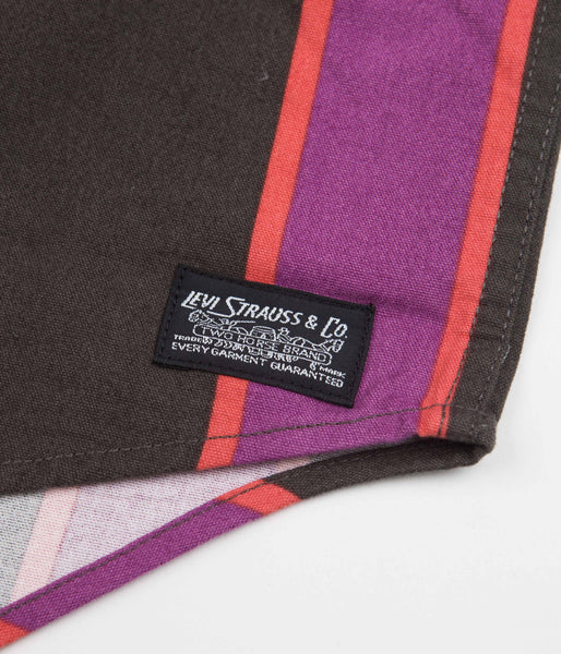 Levi's® Skate Woven Shirt Vertical Stripe Black Purple Red