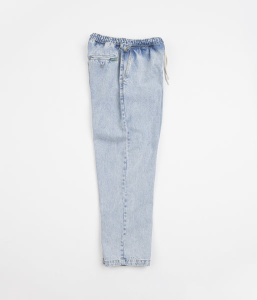 【oan】Linen Dough Denim Pants Jun WideLeg Denim/Brocade Patch Pants
