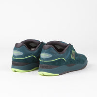 New Balance Numeric x Primitive 1010 Tiago Lemos Shoes in Deep Teal and Lime Green thumbnail