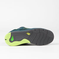 New Balance Numeric x Primitive 1010 Tiago Lemos Shoes in Deep Teal and Lime Green thumbnail