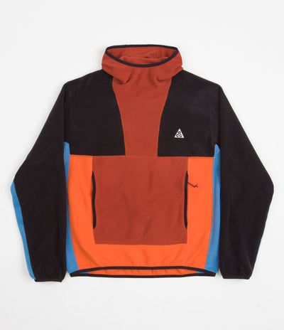 Nike ACG Polartec Wolf Tree Hoodie in Cinnabar and Black / Rush Orange / Dutch Blue