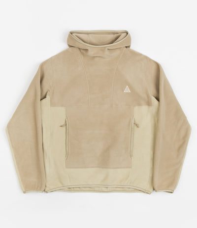 Nike ACG Polartec Wolf Tree Hoodie in Khaki and Limestone / Sanddrift