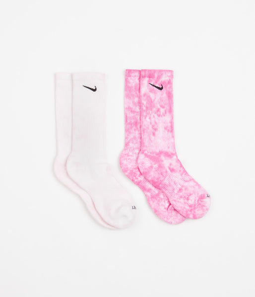 Nike Everyday Plus Tie-Dye Crew Socks (2 Pair) Pink Multi