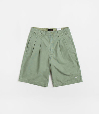 Nike Pleated Chino Shorts - Oil Green / White