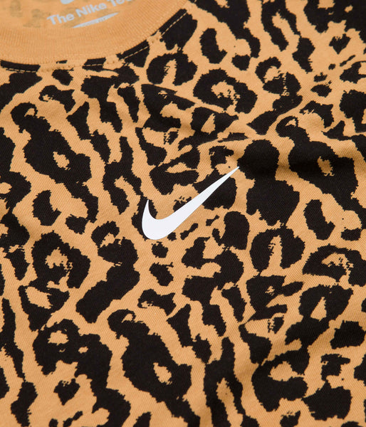 Nike SB Animal Print Long Sleeve T-Shirt Elemental Gold Black