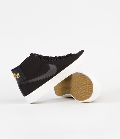 Nike SB Blazer Court Mid Premium Shoes in Black and Black and Black - Sail