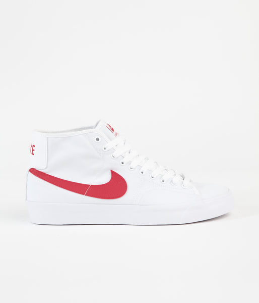 nike sb blzr court shoes white university red
