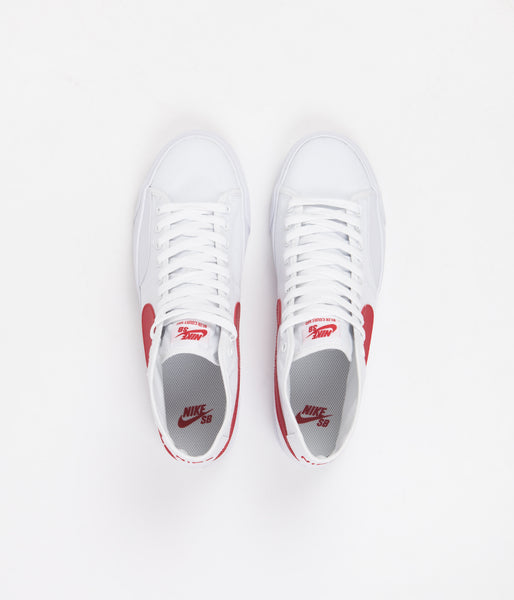 nike sb blzr court shoes white university red