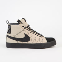 Nike SB Blazer Mid Premium Shoes in Rattan and Black and Rattan - Safety Orange thumbnail