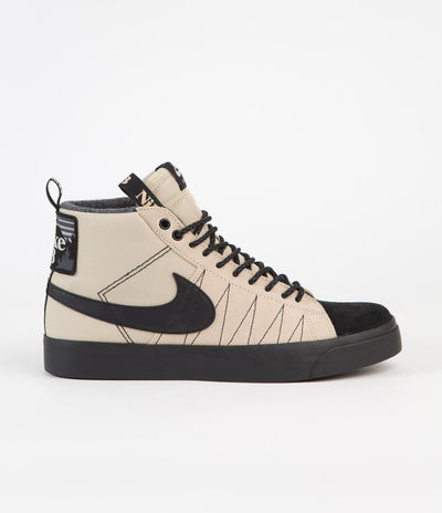 Nike SB Blazer Mid Premium Shoes in Rattan and Black and Rattan - Safety Orange