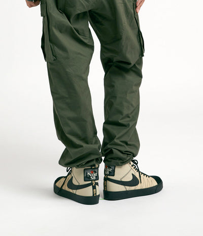 Nike SB Blazer Mid Premium Shoes in Rattan and Black and Rattan - Safety Orange