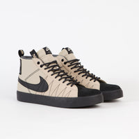 Nike SB Blazer Mid Premium Shoes in Rattan and Black and Rattan - Safety Orange thumbnail