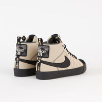 Nike SB Blazer Mid Premium Shoes in Rattan and Black and Rattan - Safety Orange thumbnail