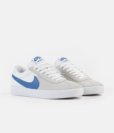 Nike SB Bruin React Shoes in Summit White and Signal Blue and Summit White