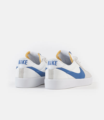 Nike SB Bruin React Shoes in Summit White and Signal Blue and Summit White