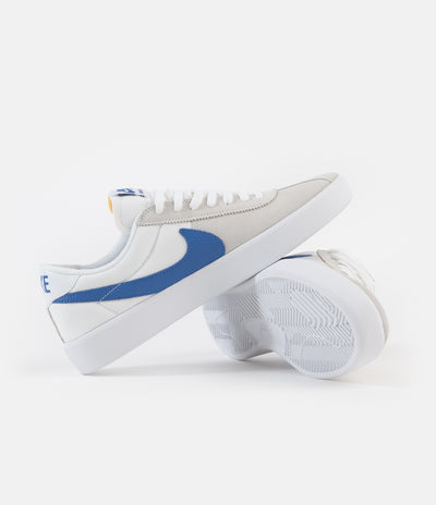 Nike SB Bruin React Shoes in Summit White and Signal Blue and Summit White