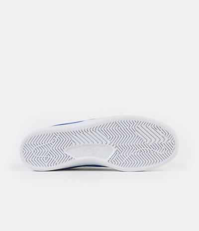 Nike SB Bruin React Shoes in Summit White and Signal Blue and Summit White