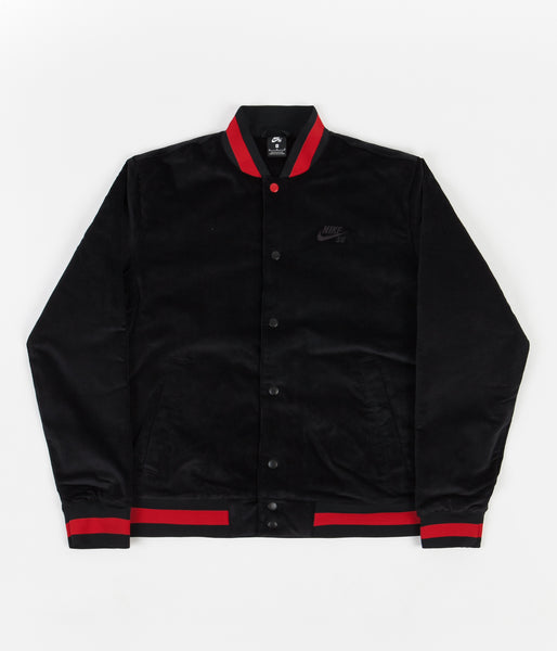 Nike SB Corduroy Bomber Jacket Black Black University Red