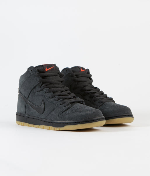 Nike SB Orange Label Dunk High Pro Shoes Dark Smoke Grey Black D  Flatspot