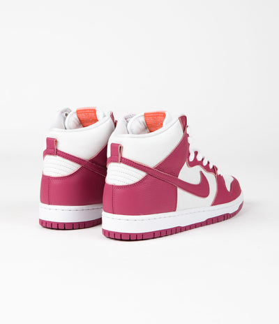 Nike SB Orange Label Dunk High Pro Shoes in Sweet Beet and Sweet Beet and White - Sweet Beet