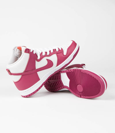 Nike SB Orange Label Dunk High Pro Shoes in Sweet Beet and Sweet Beet and White - Sweet Beet