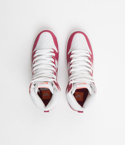 Nike SB Orange Label Dunk High Pro Shoes in Sweet Beet and Sweet Beet and White - Sweet Beet