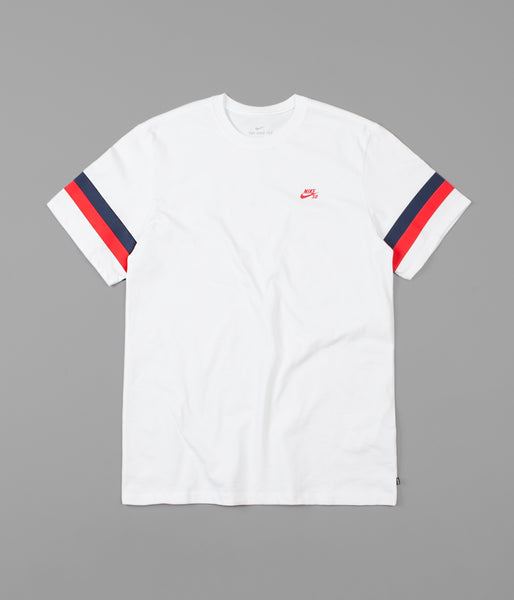 Nike SB Sleeve Stripe T-Shirt White University Red Flatspot