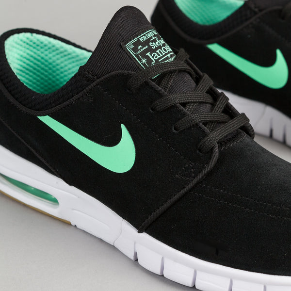 Nike SB Stefan Janoski Max Suede Shoes Black Green Glow White Gum Light Brown