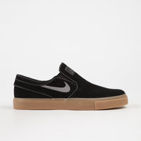 Nike SB Stefan Janoski Slip On Shoes in Black and Gunsmoke and Gum Light Brown thumbnail