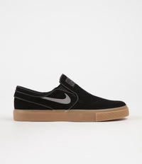 Nike SB Stefan Janoski Slip On Shoes in Black and Gunsmoke and Gum Light Brown