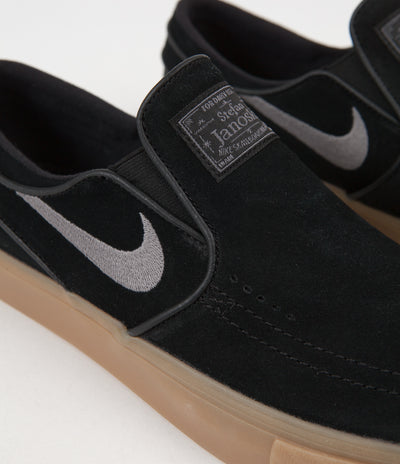 Nike SB Stefan Janoski Slip On Shoes in Black and Gunsmoke and Gum Light Brown