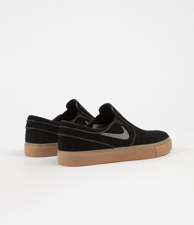 Nike SB Stefan Janoski Slip On Shoes in Black and Gunsmoke and Gum Light Brown